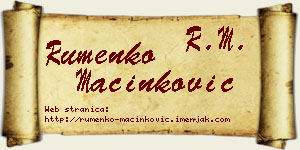 Rumenko Mačinković vizit kartica